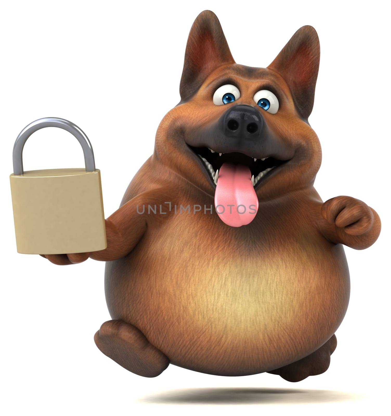 Fun german shepherd dog - 3D Illustration