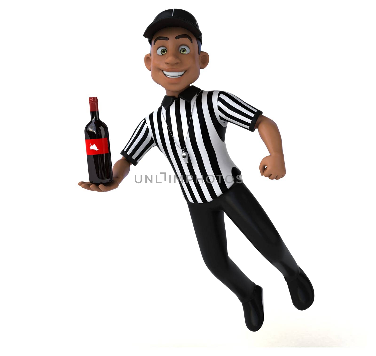 Fun 3D Illustration of an american Referee