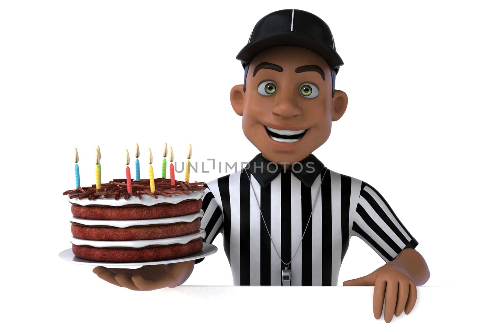 Fun 3D Illustration of an american Referee