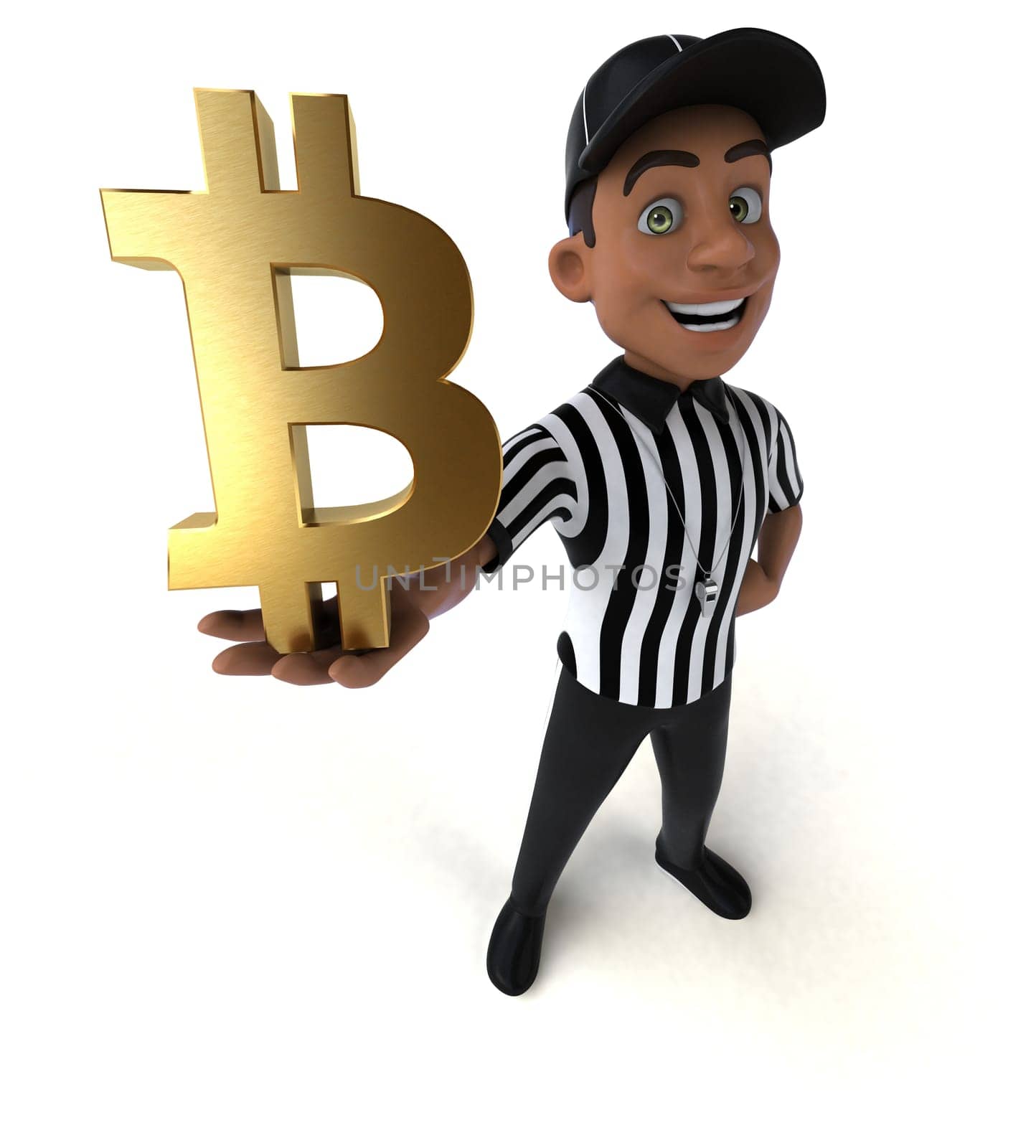 Fun 3D Illustration of an american Referee