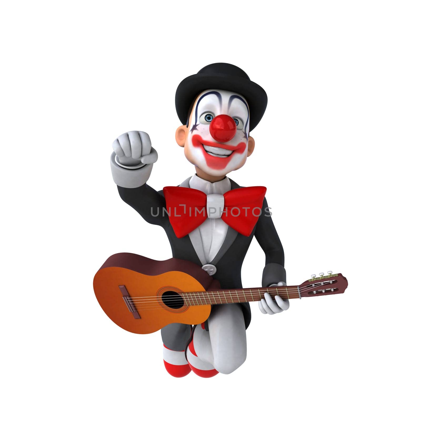 Fun 3D illustration of a fun clown