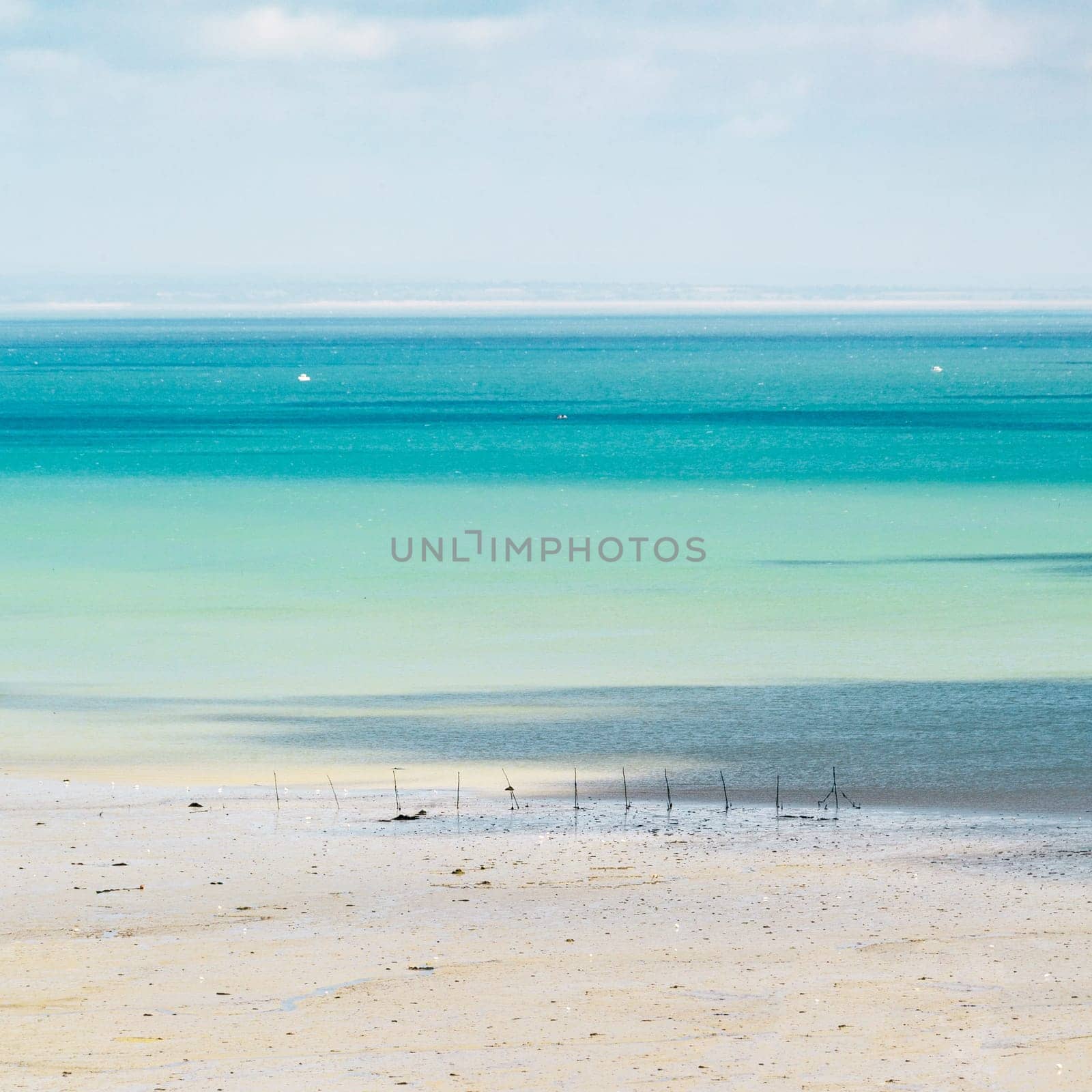 View over the bay of Mont Saint-Michel from the outskirts of Cancale, Brittany, France.