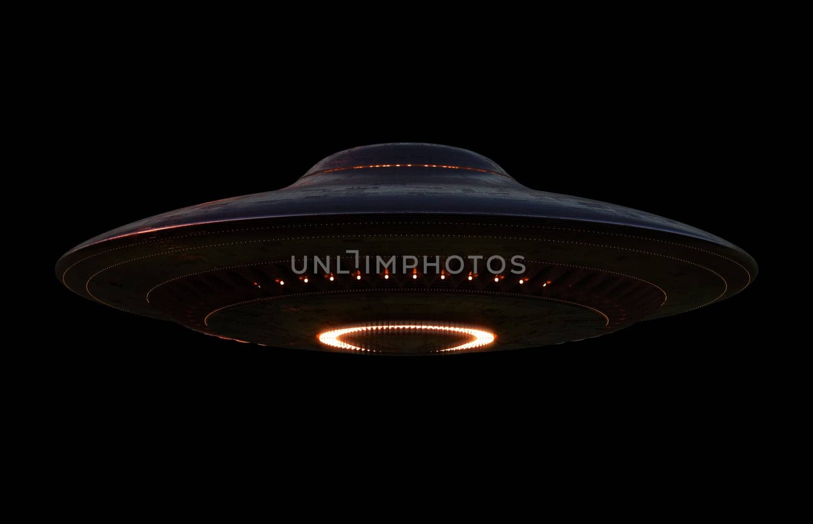 Unidentified flying object - UFO. Science Fiction image concept of ufology and life out of planet Earth. Clipping Path Included.