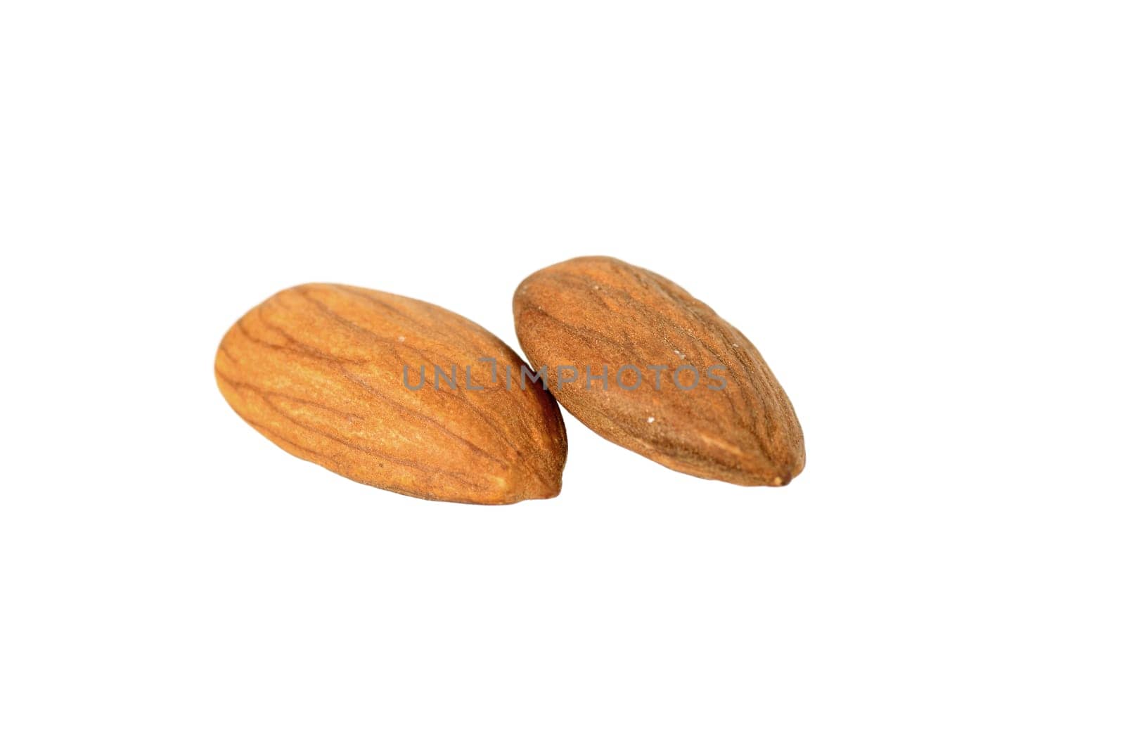 Tasty almonds nuts isolated on white background