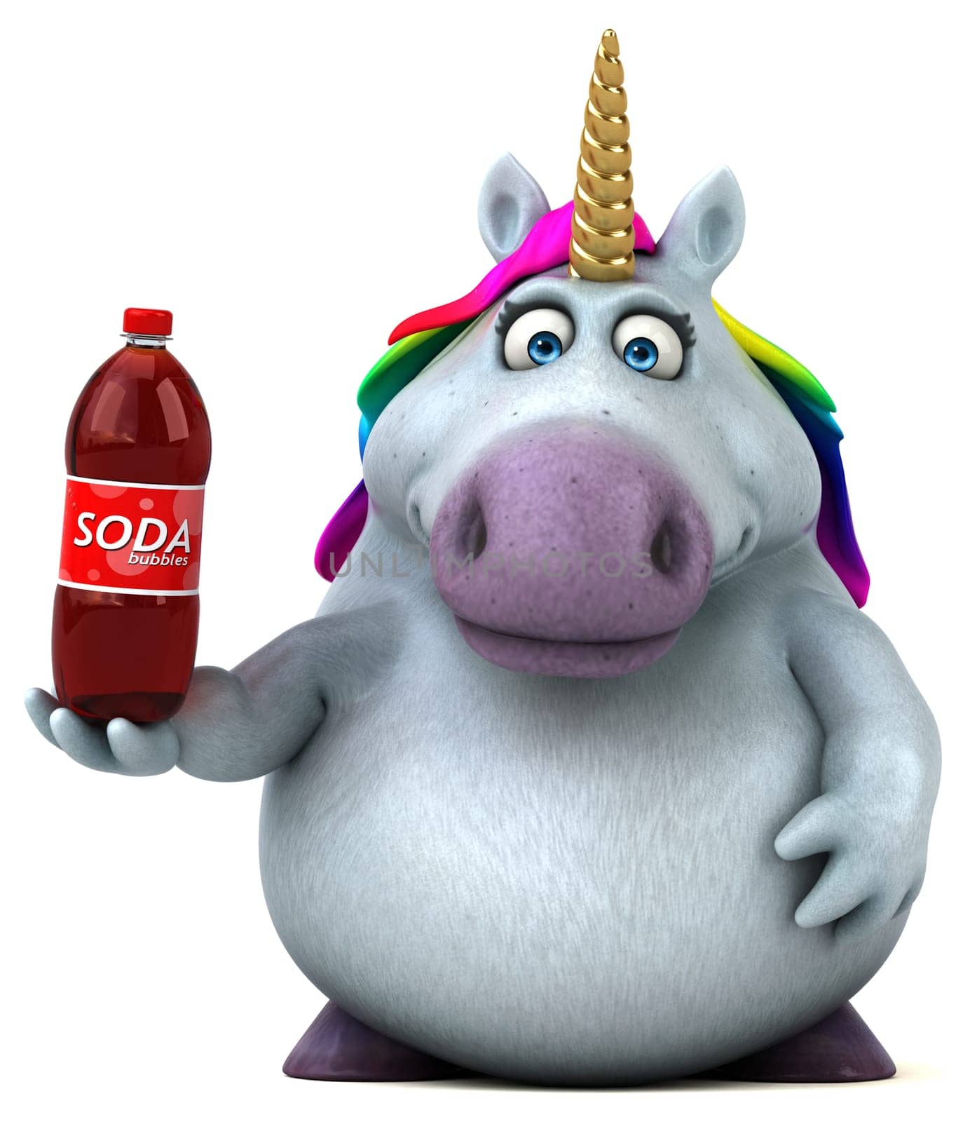 Fun unicorn - 3D Illustration