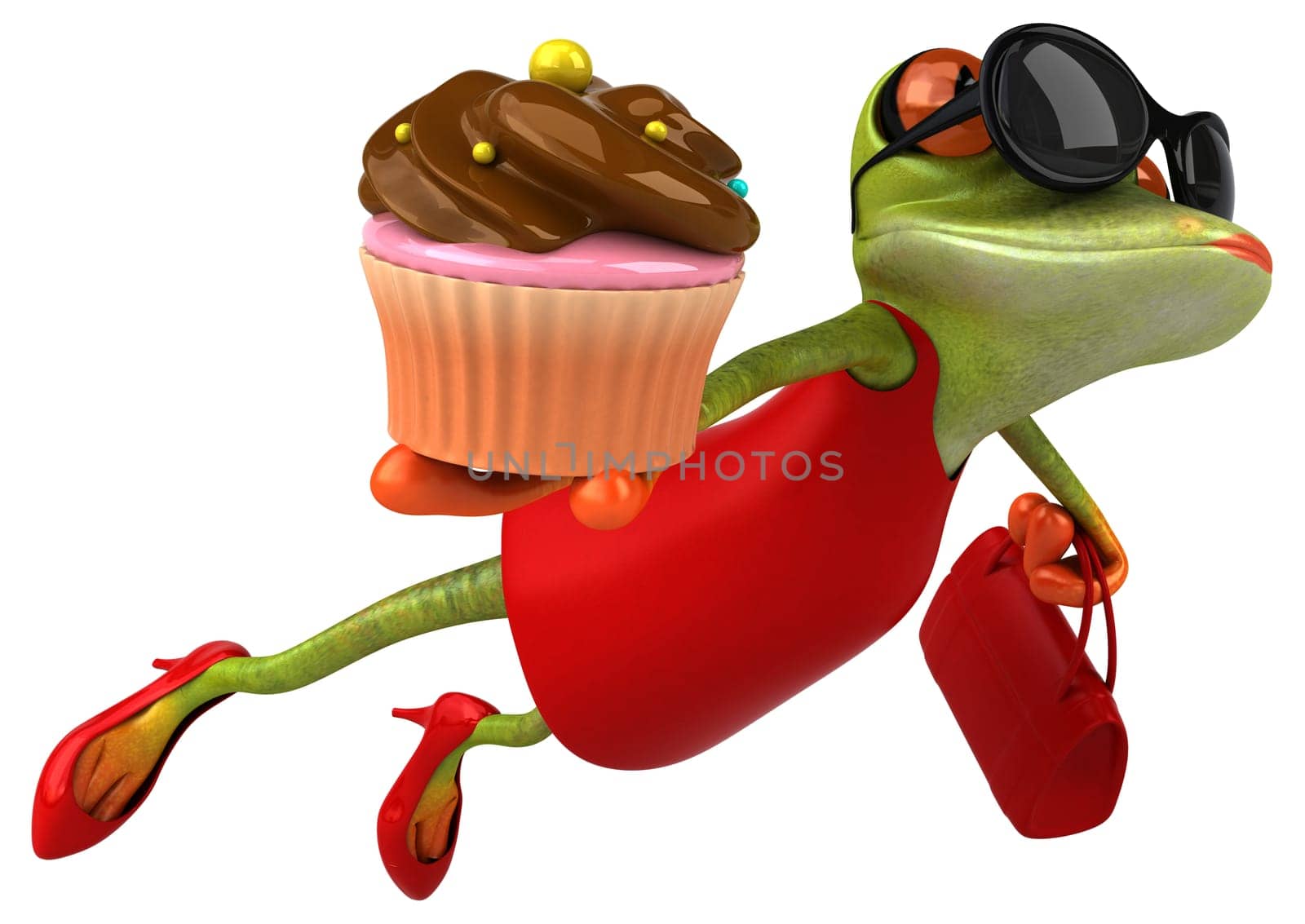 Fun frog - 3D Illustration