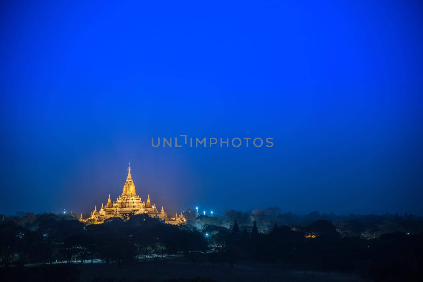 a pagoda in ancient city on the twilight time, Myanmar