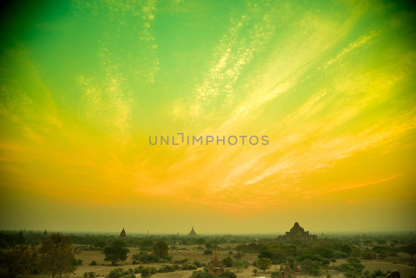a pagoda in ancient city on the twilight time, Myanmar