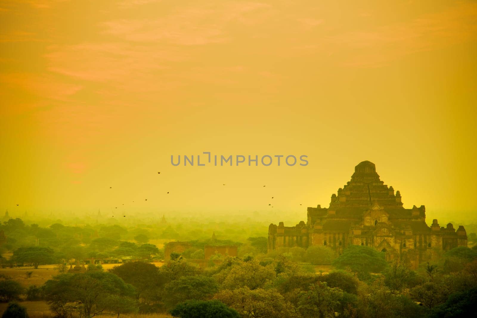 a pagoda in ancient city on the twilight time, Myanmar