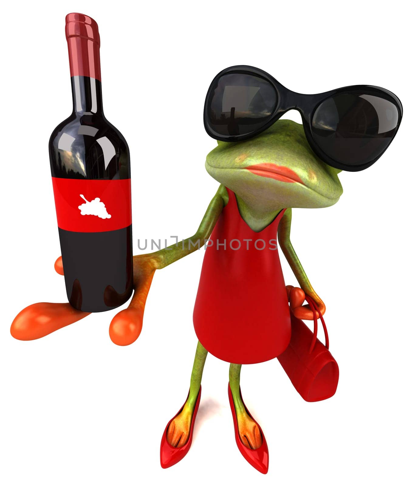 Fun frog - 3D Illustration