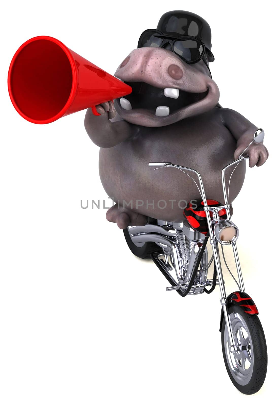 Fun hippo - 3D Illustration