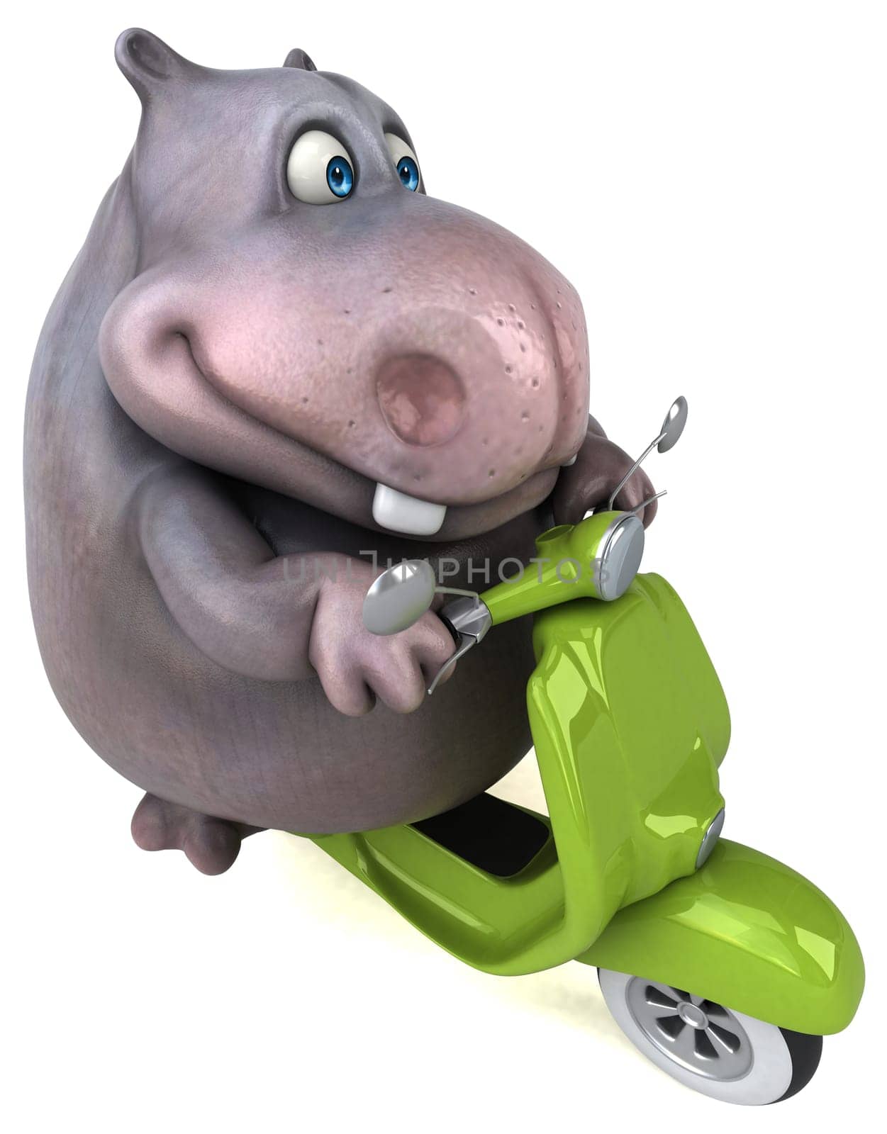 Fun hippo - 3D Illustration