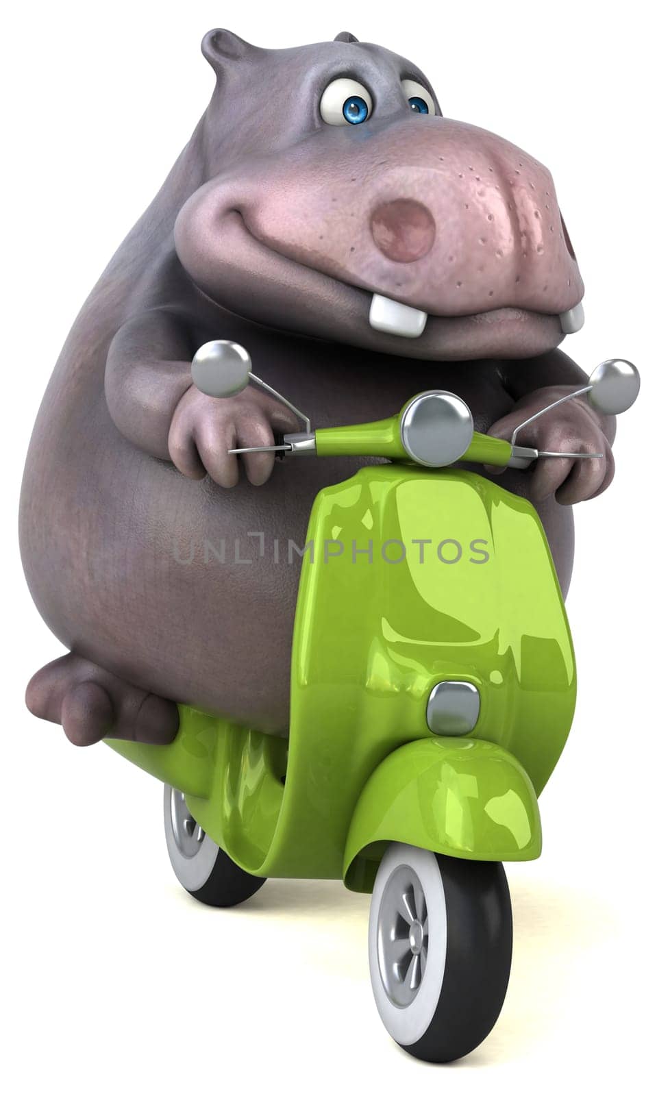 Fun hippo - 3D Illustration