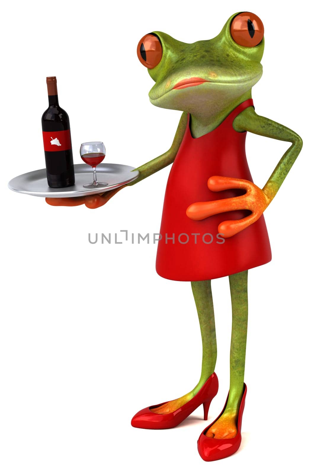 Fun frog - 3D Illustration