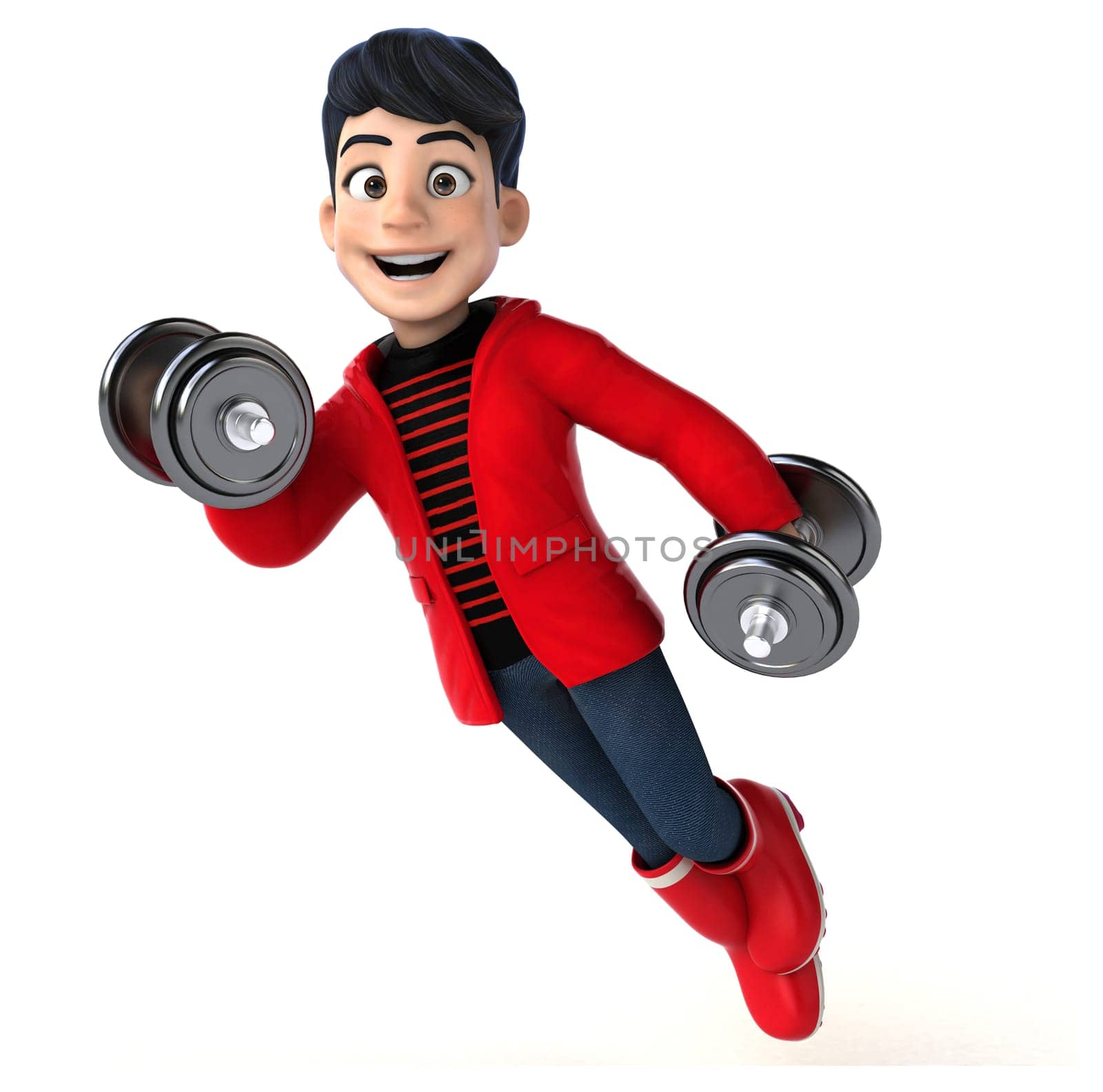 Fun 3D cartoon teenage boy
