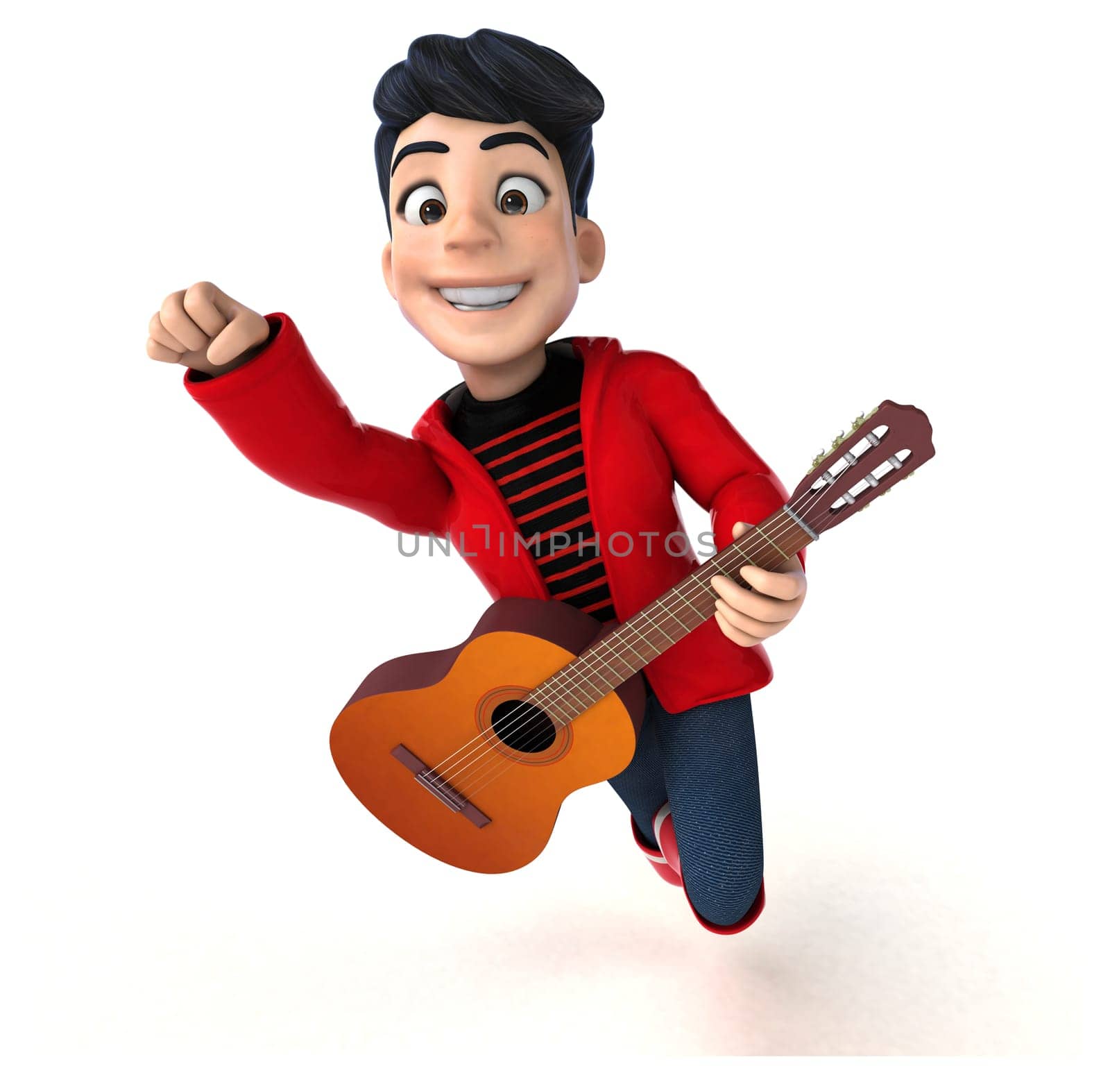Fun 3D cartoon teenage boy