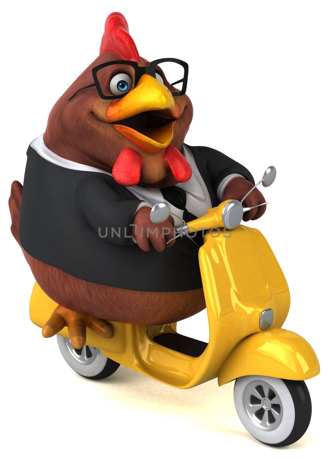 Fun chicken - 3D Illustration