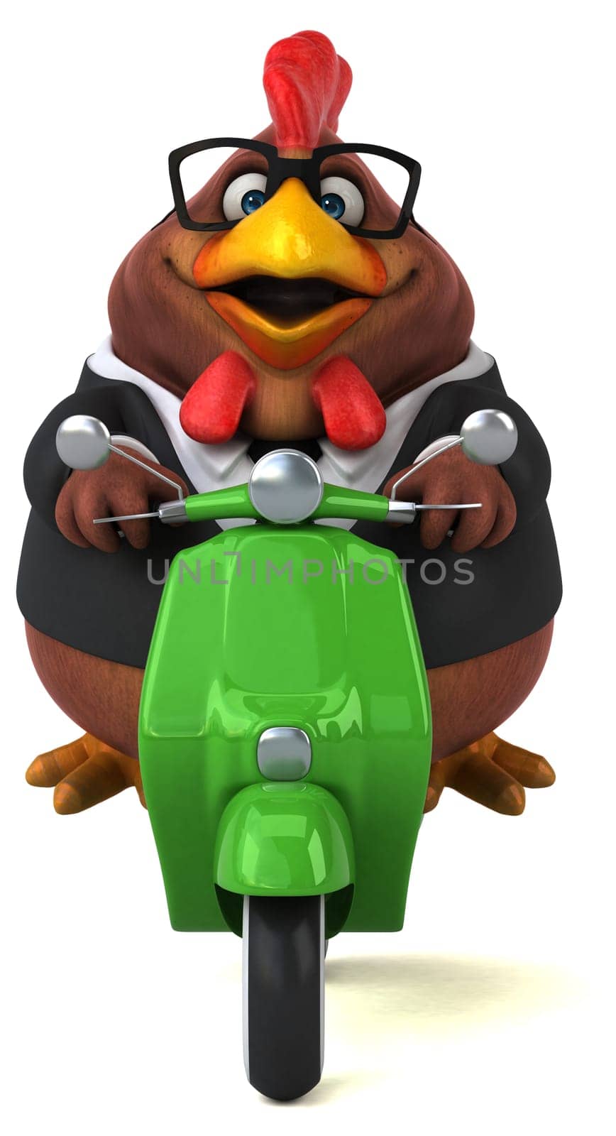 Fun chicken - 3D Illustration