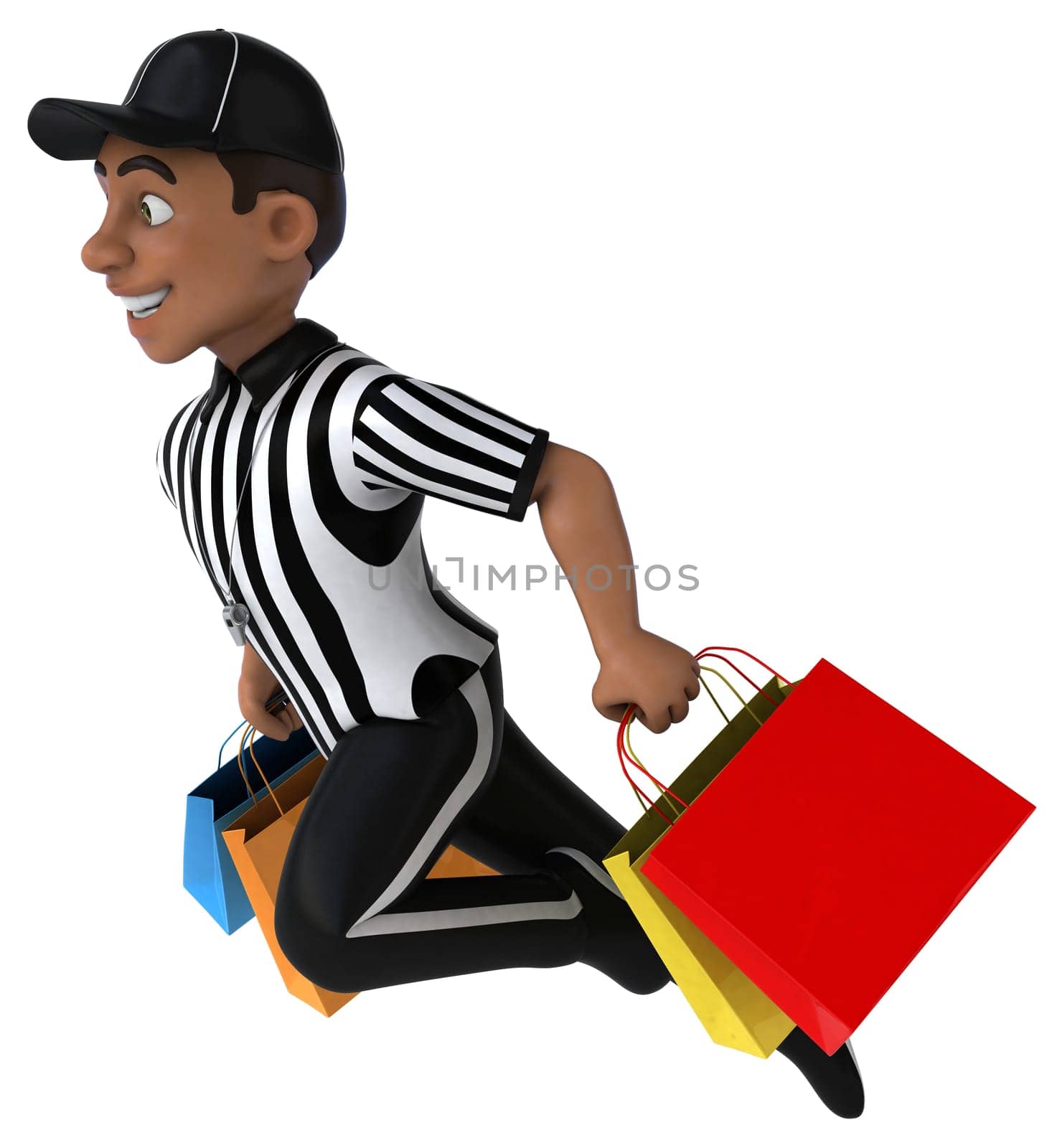 Fun 3D Illustration of an american Referee
