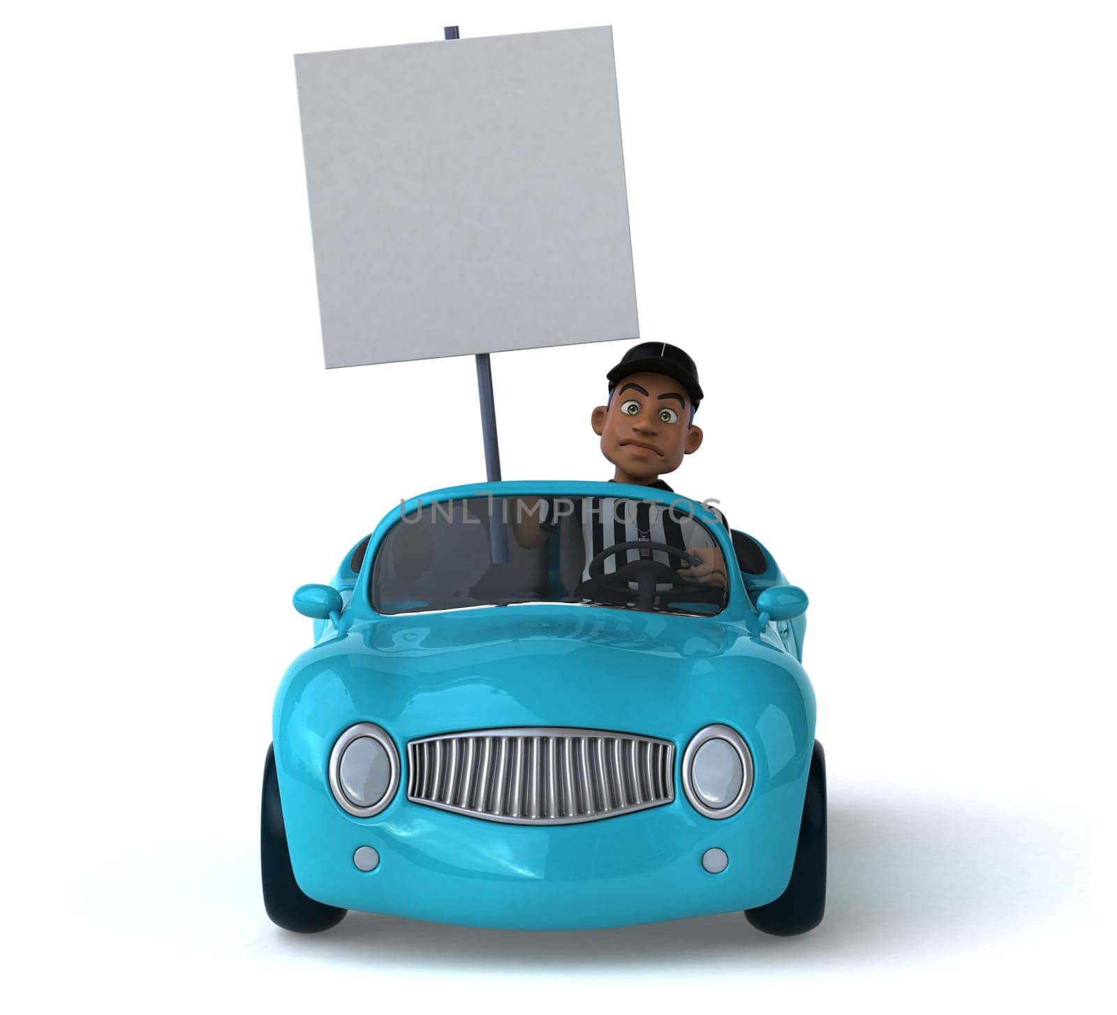 Fun 3D Illustration of an american Referee