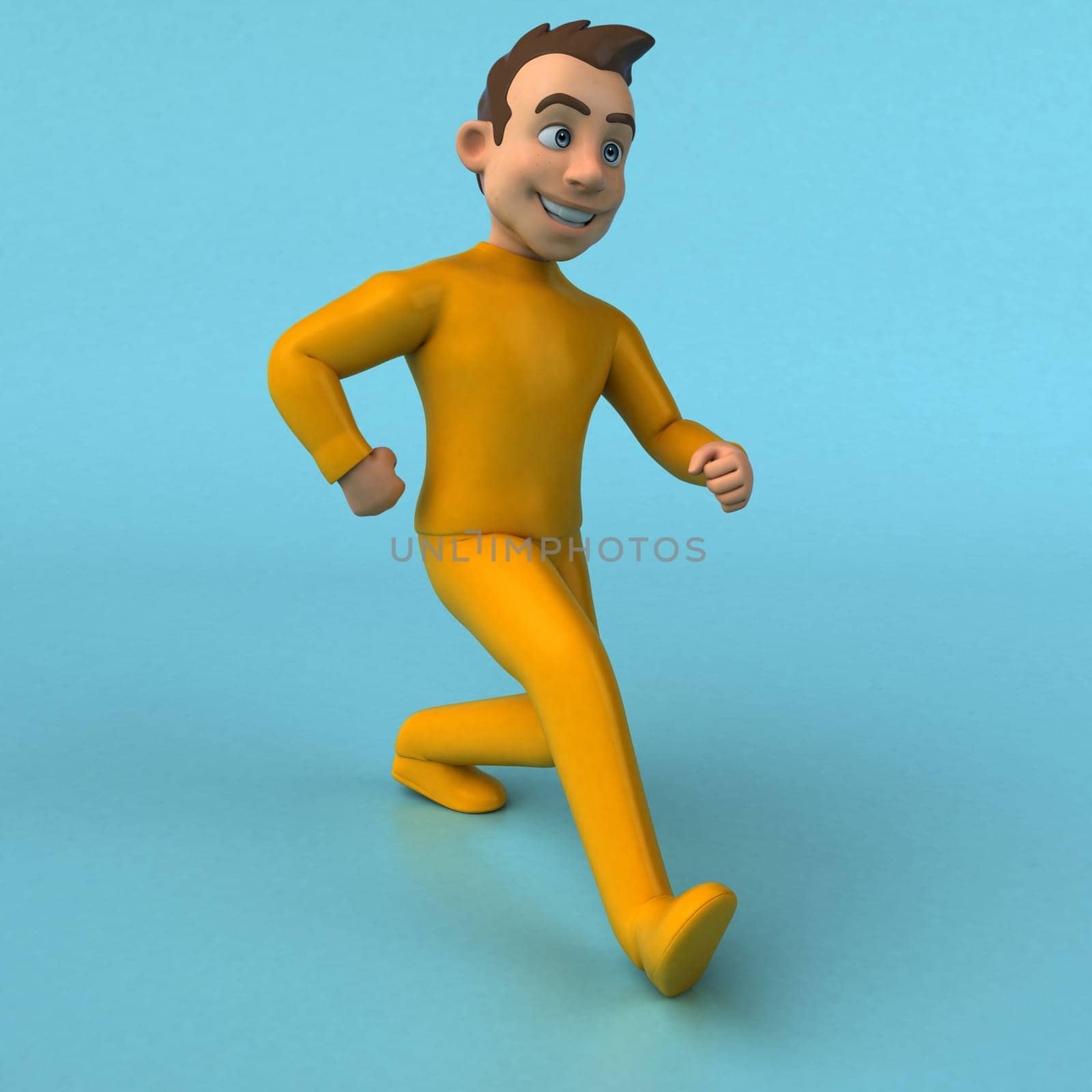 Fun 3D cartoon yellow character