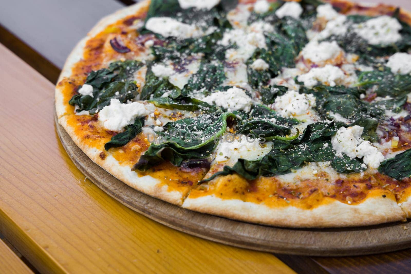 a pizza with natural ingredients