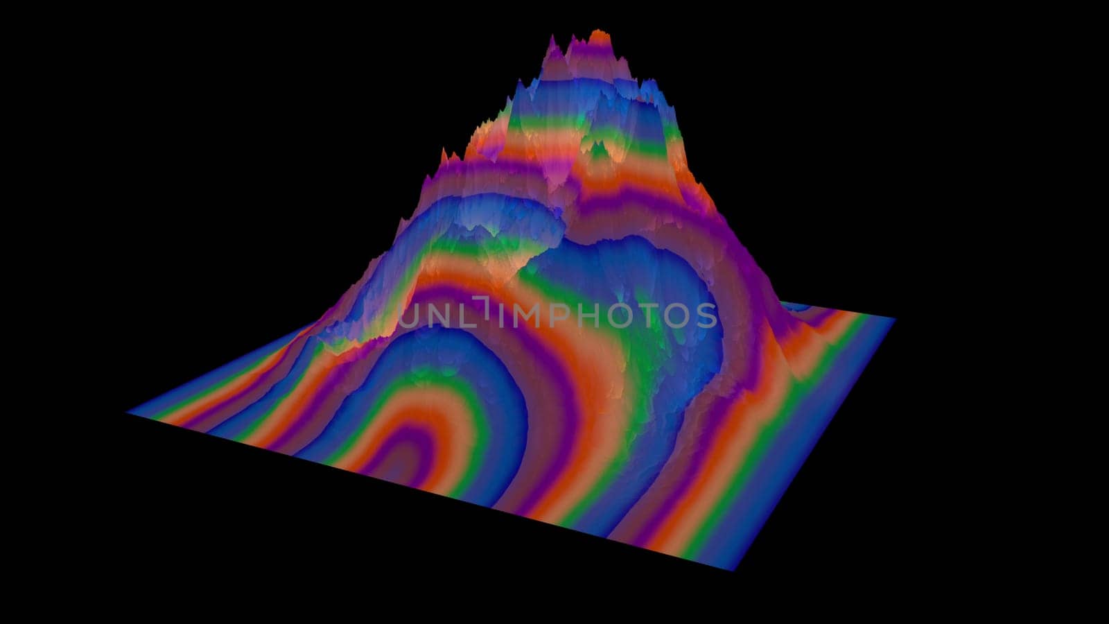 Abstract vertex with 3d render gradient and geometric textures. Creative stone stalactites swam from eruption volcanoes. Winding lines around circumference of ridge.