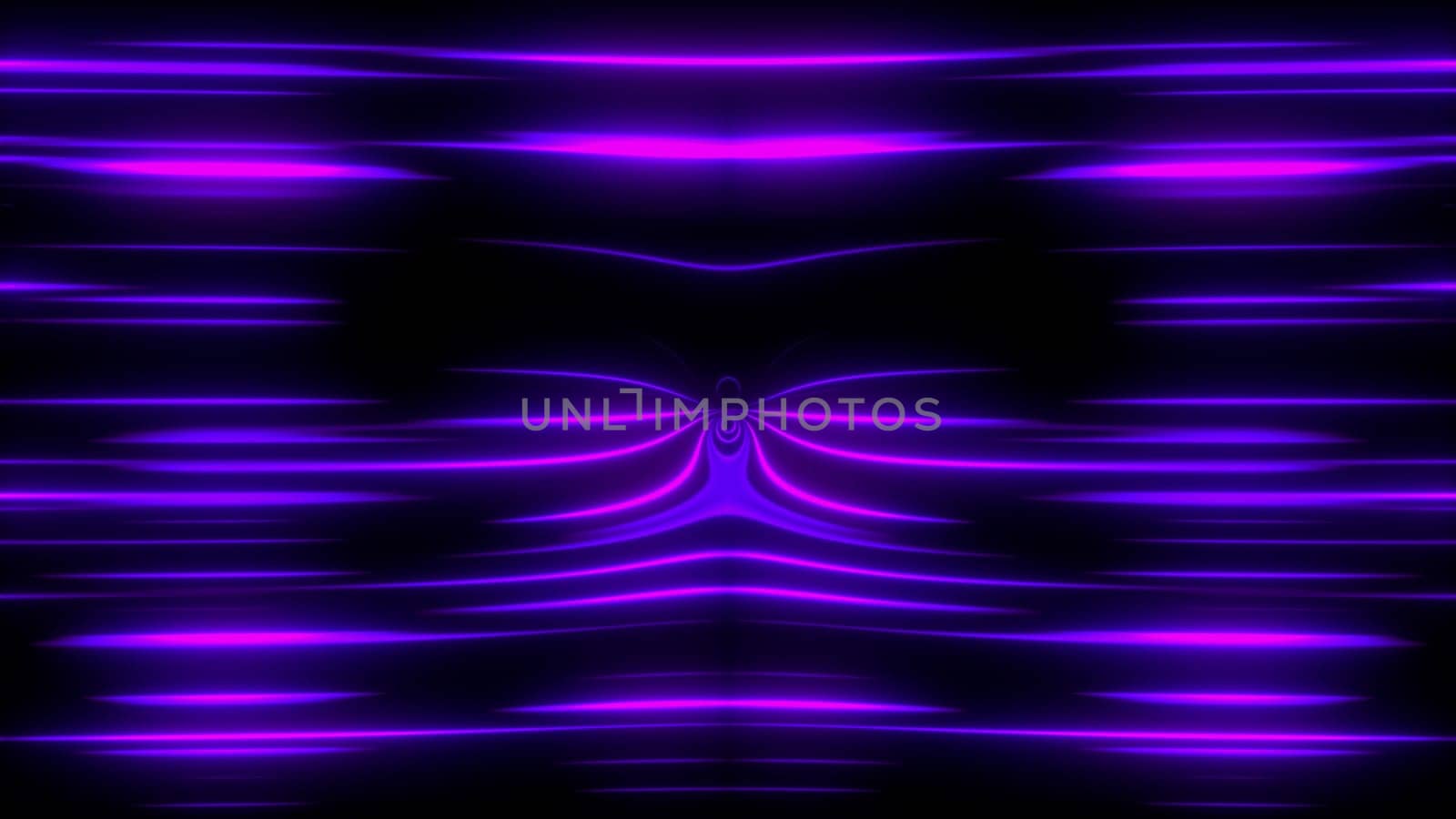 Abstract kaleidoscope of luminous neon lines forming the petals and circles. 3d rendering computer generated background