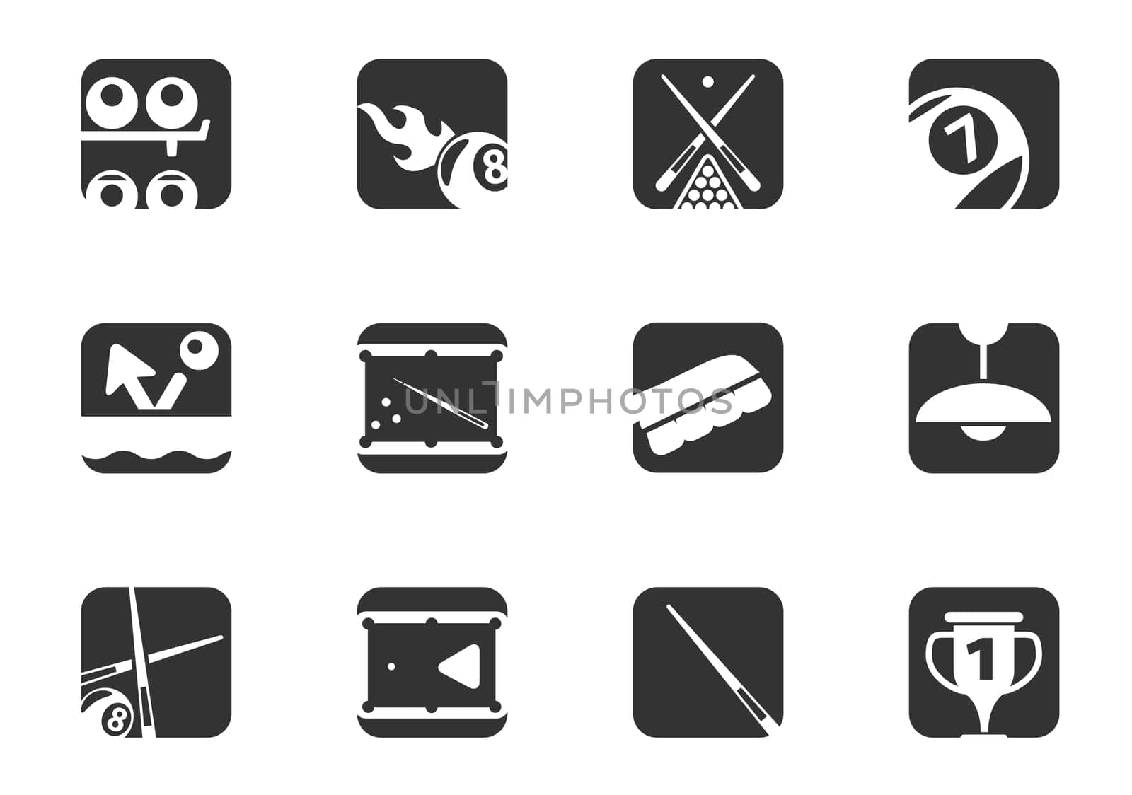 Billiards icon set for your design. vector icons