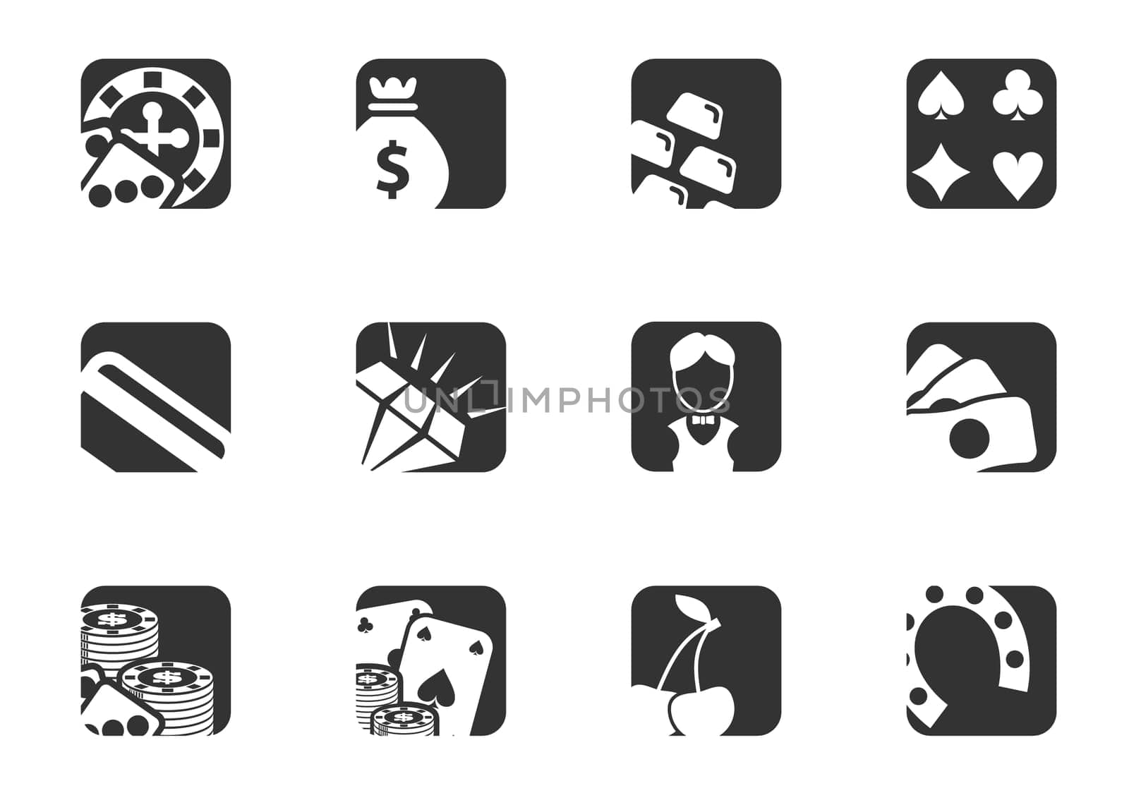 Casino vector icon set for user interface design