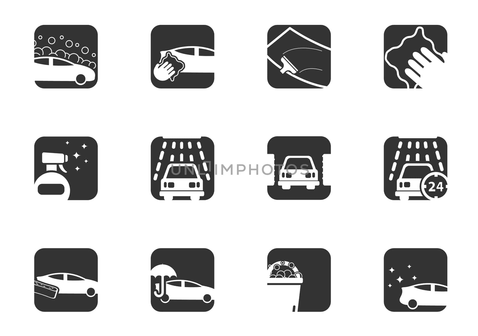 Carwash icon set for your design. vector icons