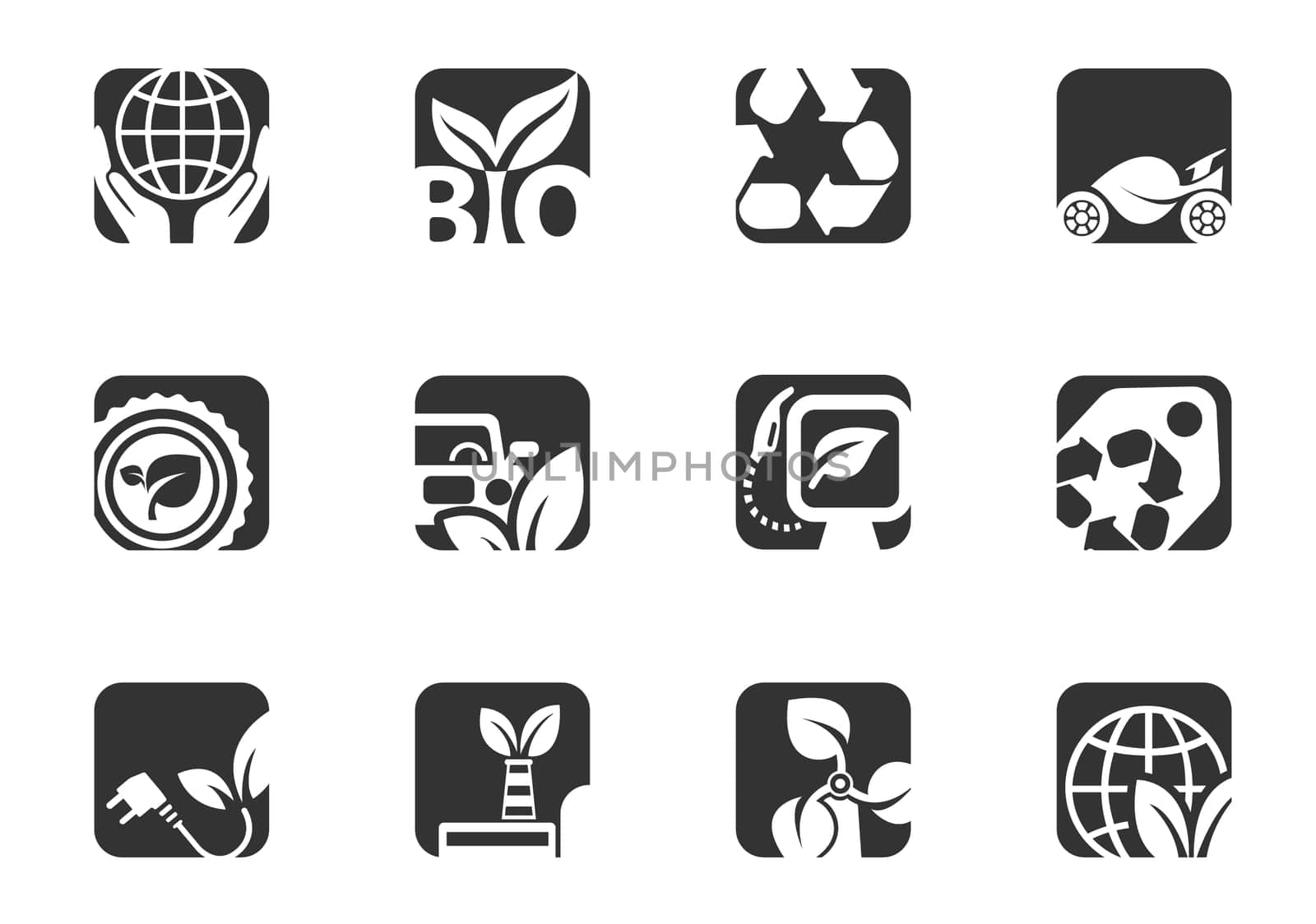 Ecology icon set for user interface design