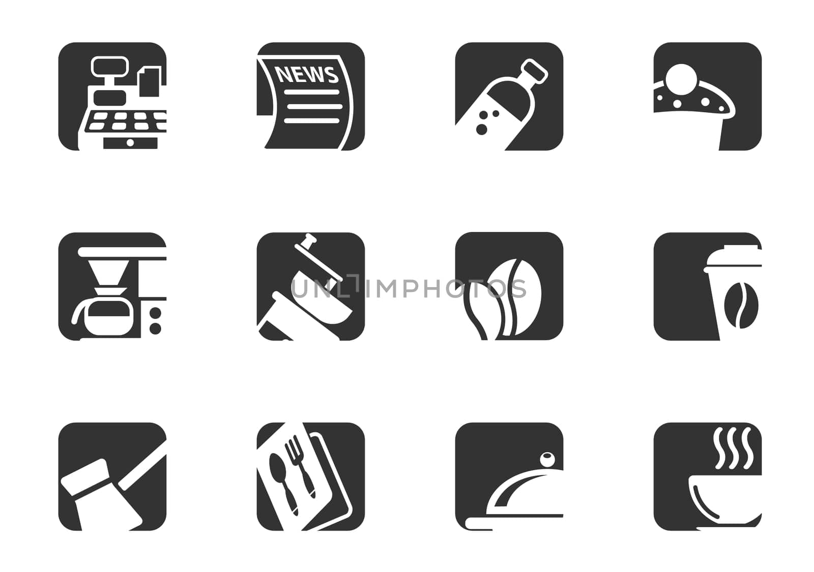 Cafeteria icon set for your design. vector icons
