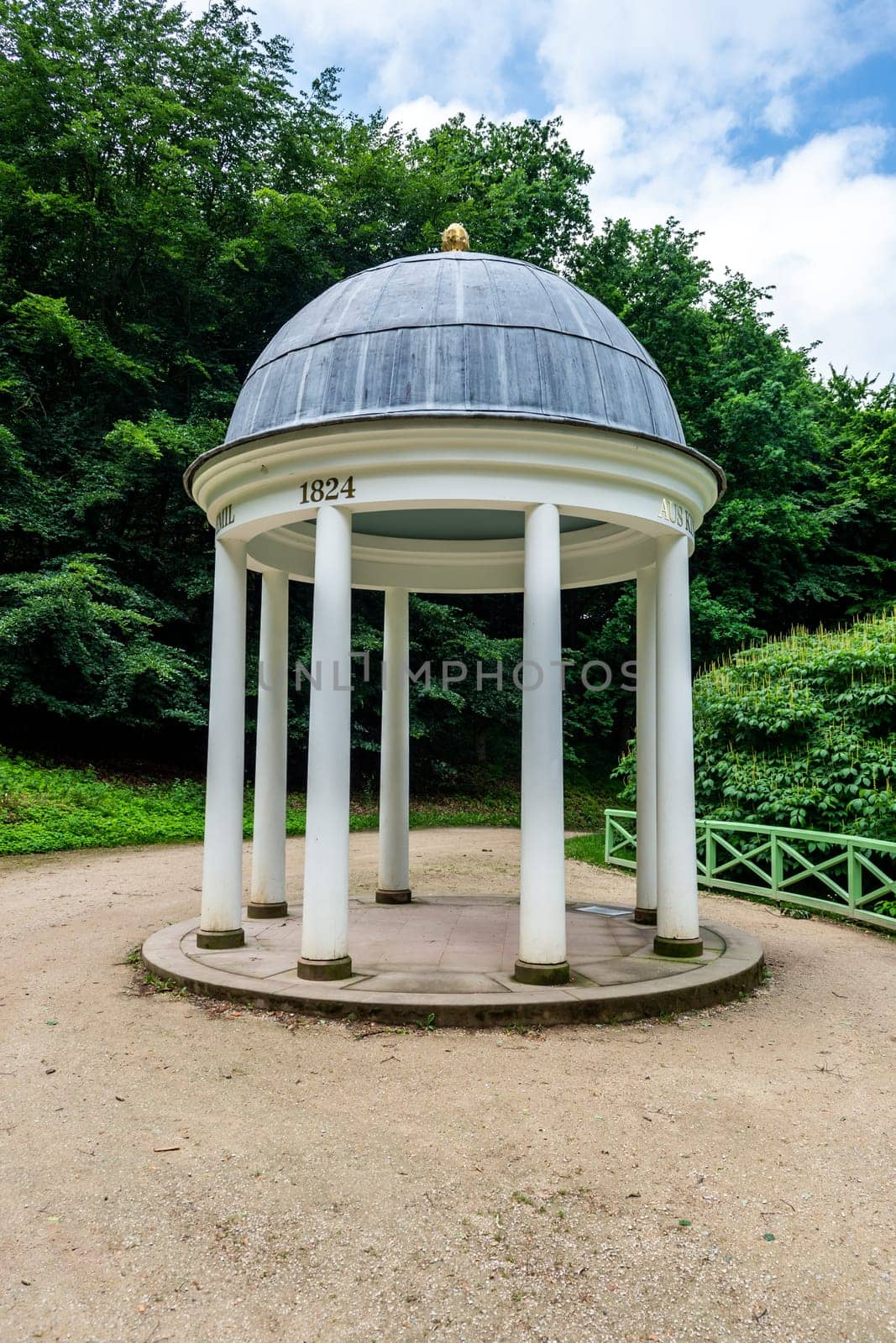 Old pavilion at Fürstenlager Park during summer, Bensheim Auerbach, germany
