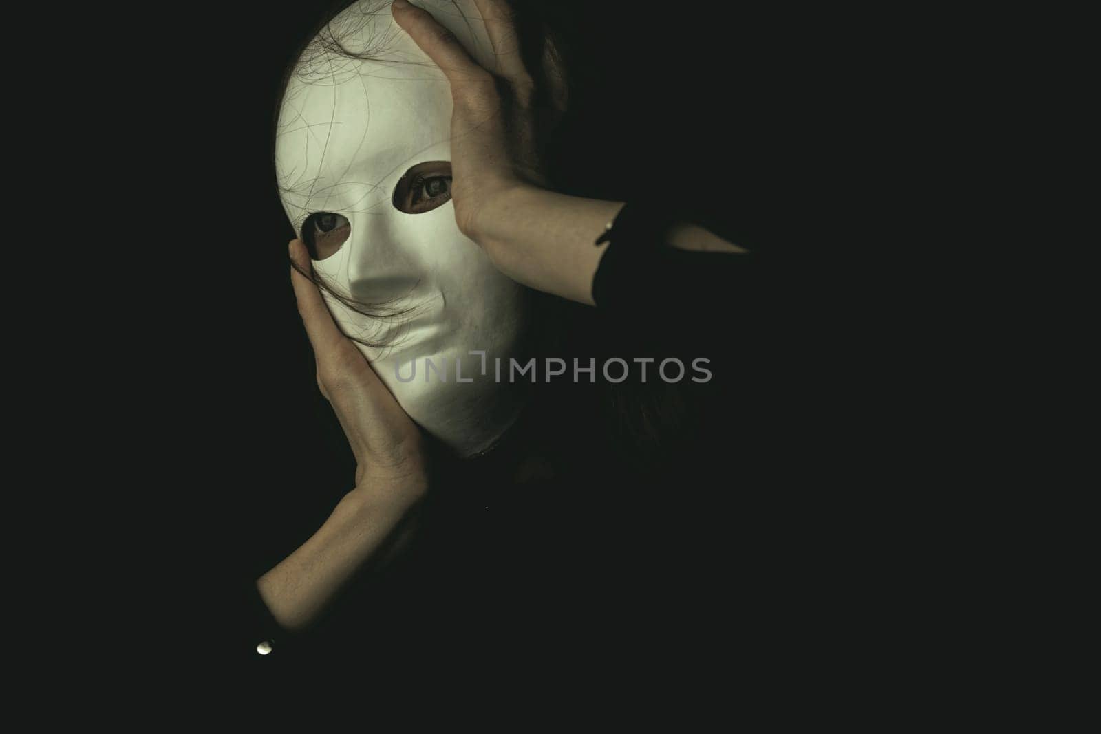 a woman with white mask
