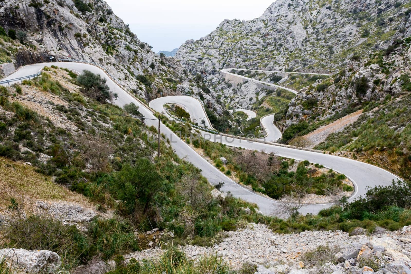 Serpentine road direction sa calobra, majorca