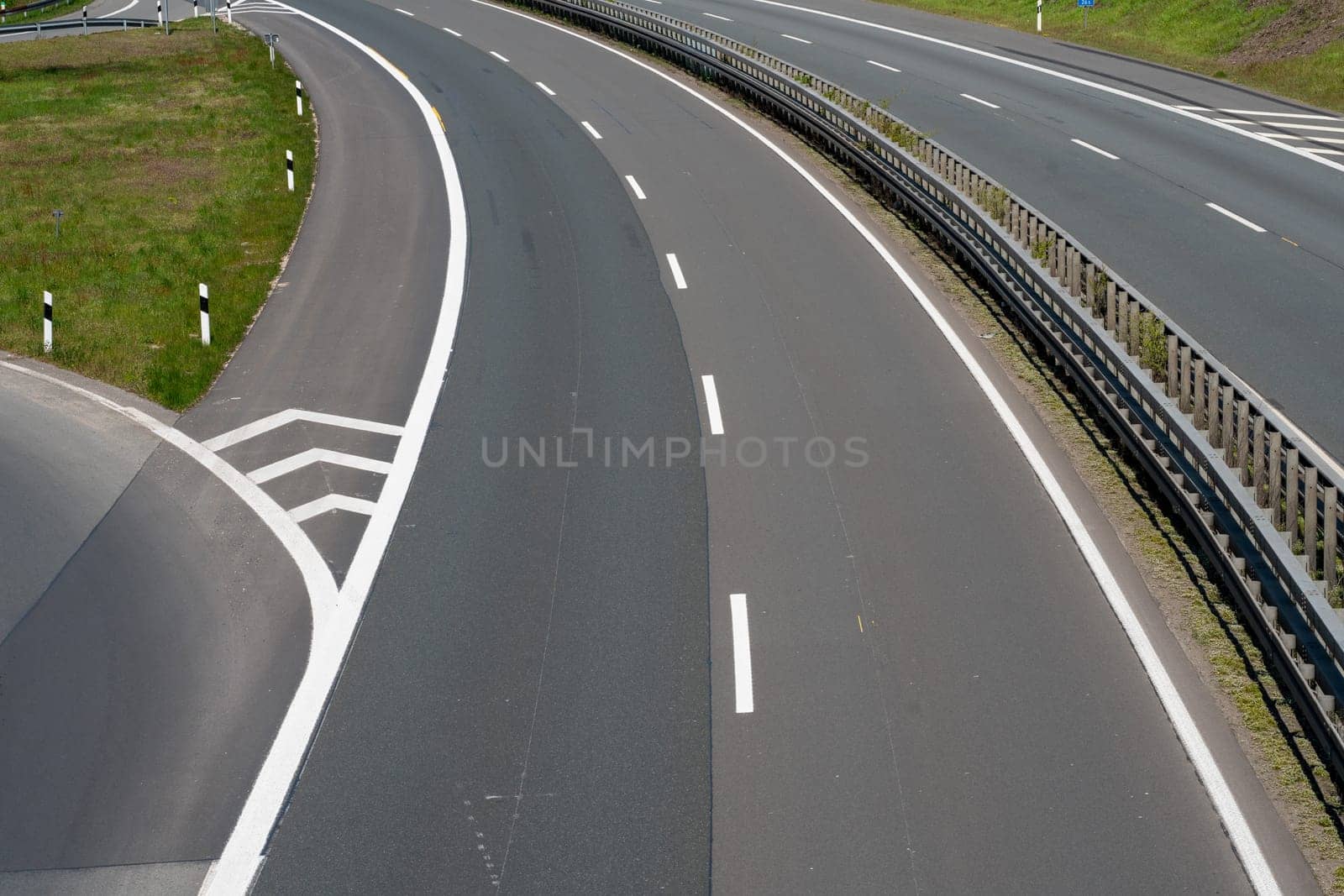 Highway trip in Europe. Asphalt road