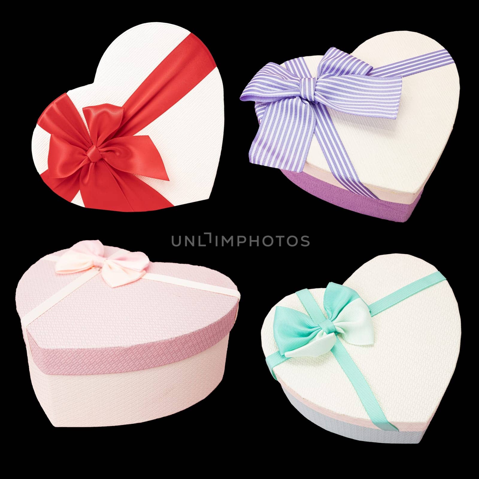 heart gift box on black background
