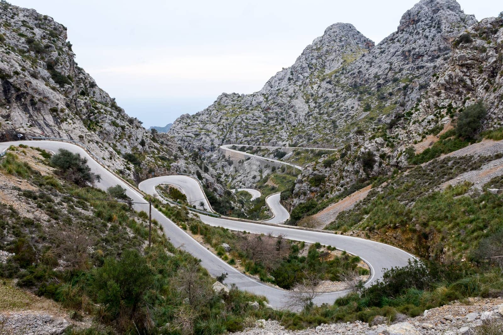 Serpentine road direction sa calobra, majorca
