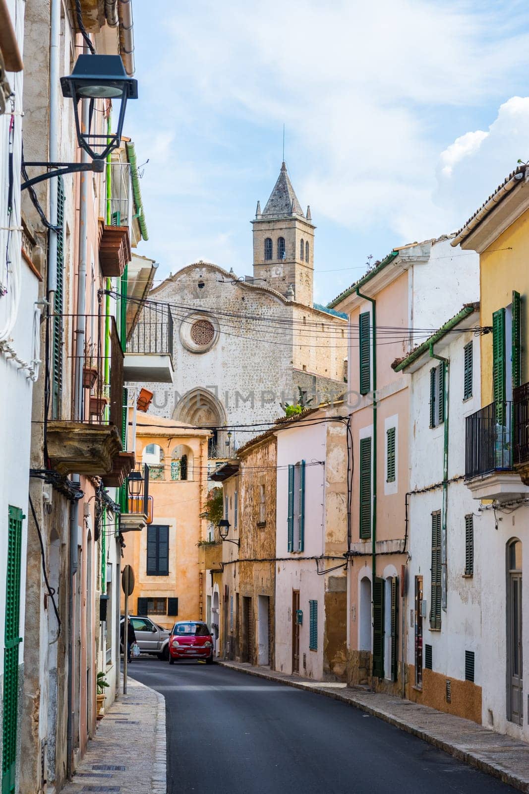 a typical village alley in majorca, soller