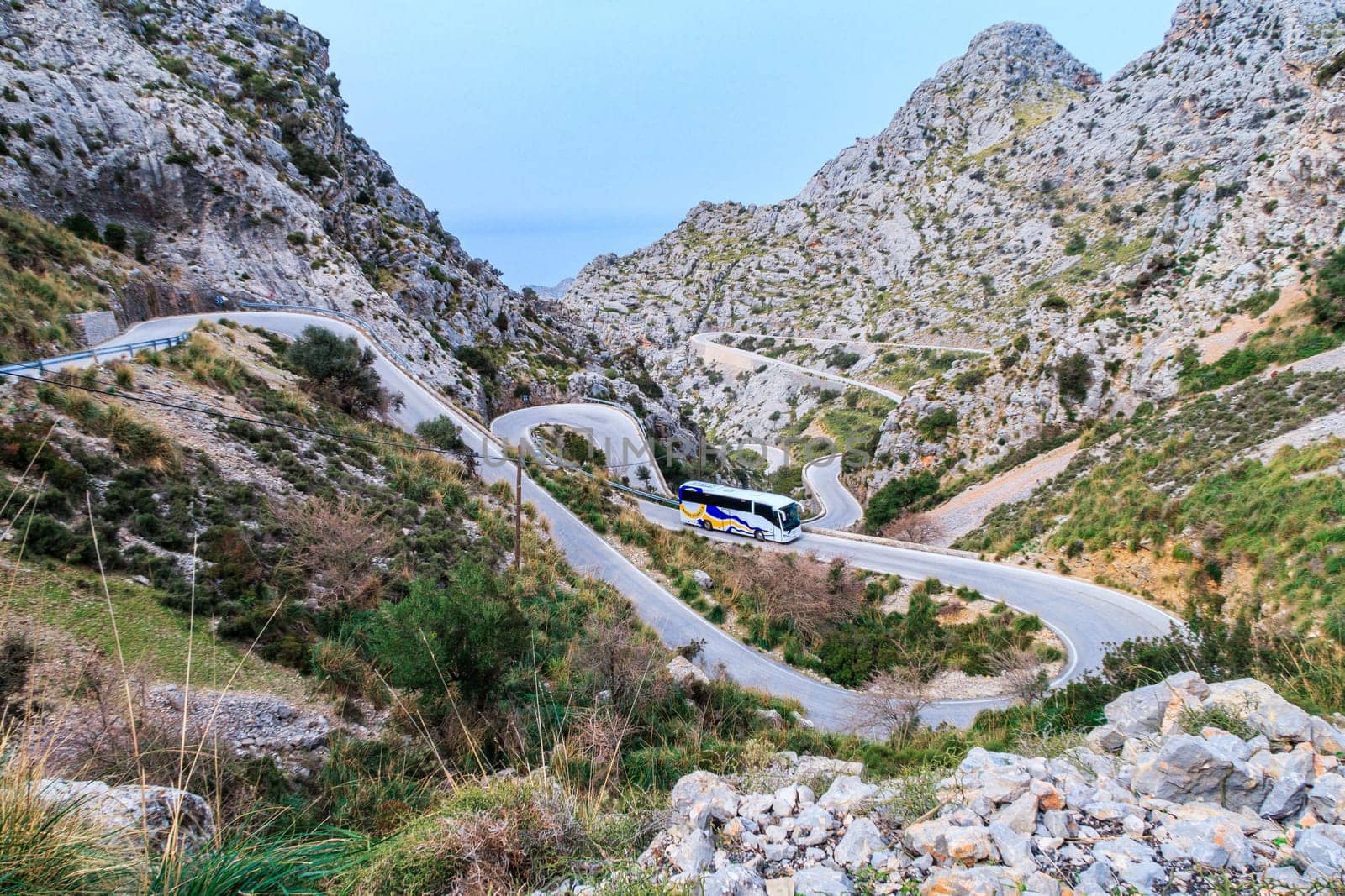 Serpentine road direction sa calobra, majorca