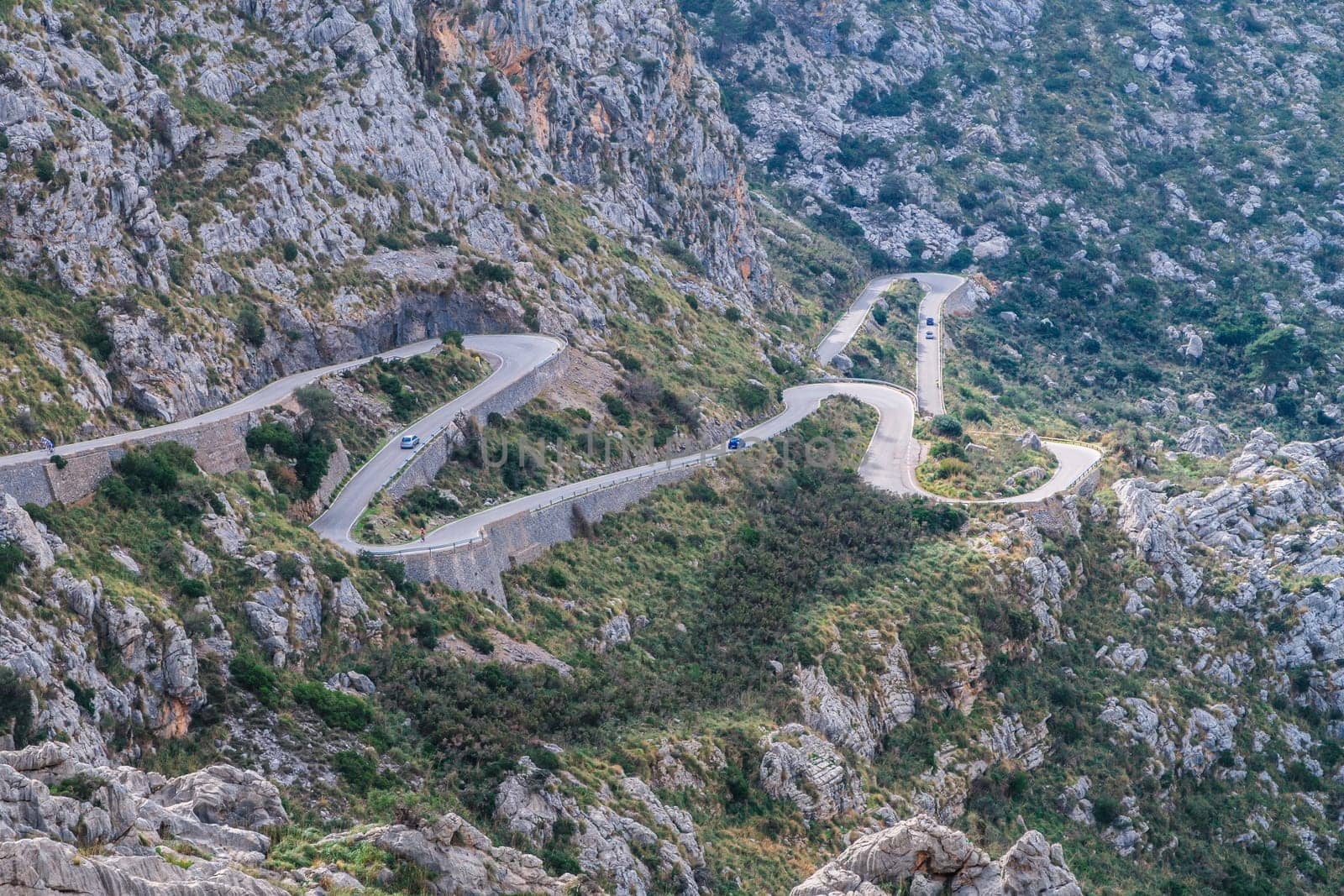 Serpentine road direction sa calobra, majorca