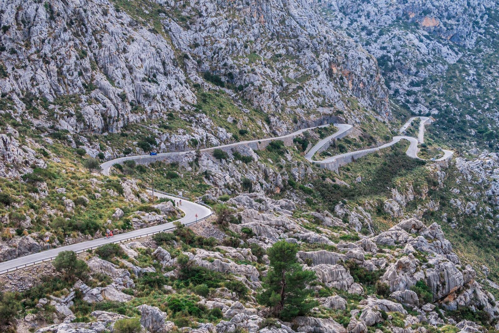 Serpentine road direction sa calobra, majorca