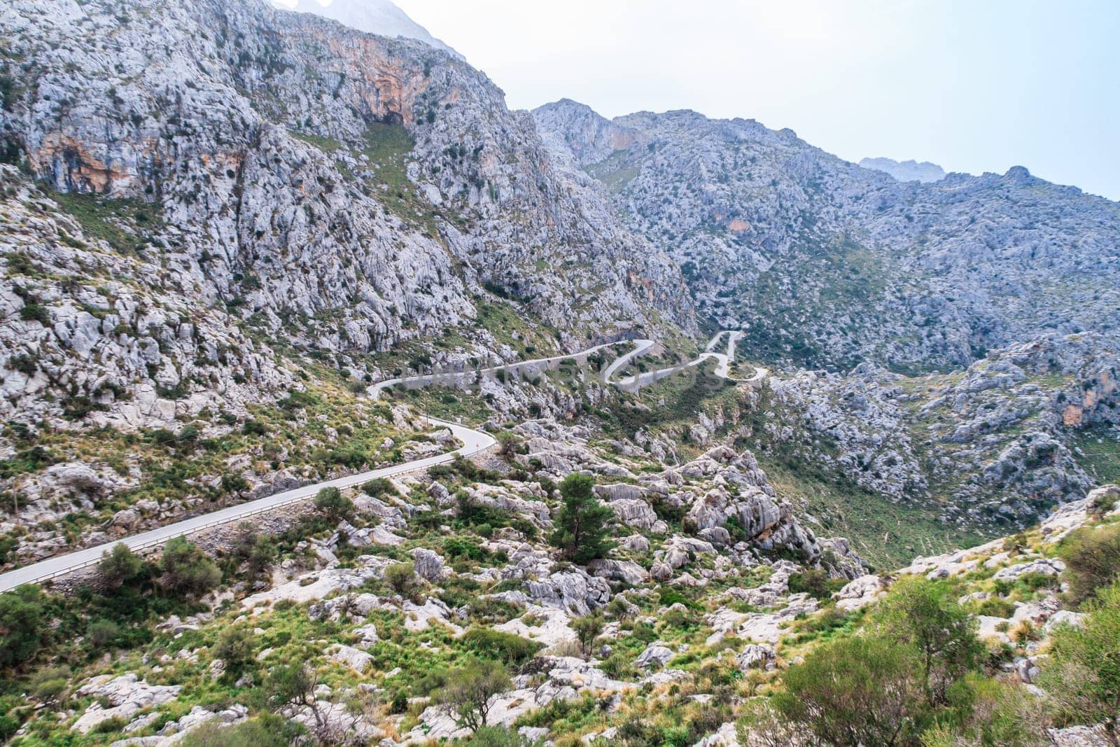 Serpentine road direction sa calobra, majorca
