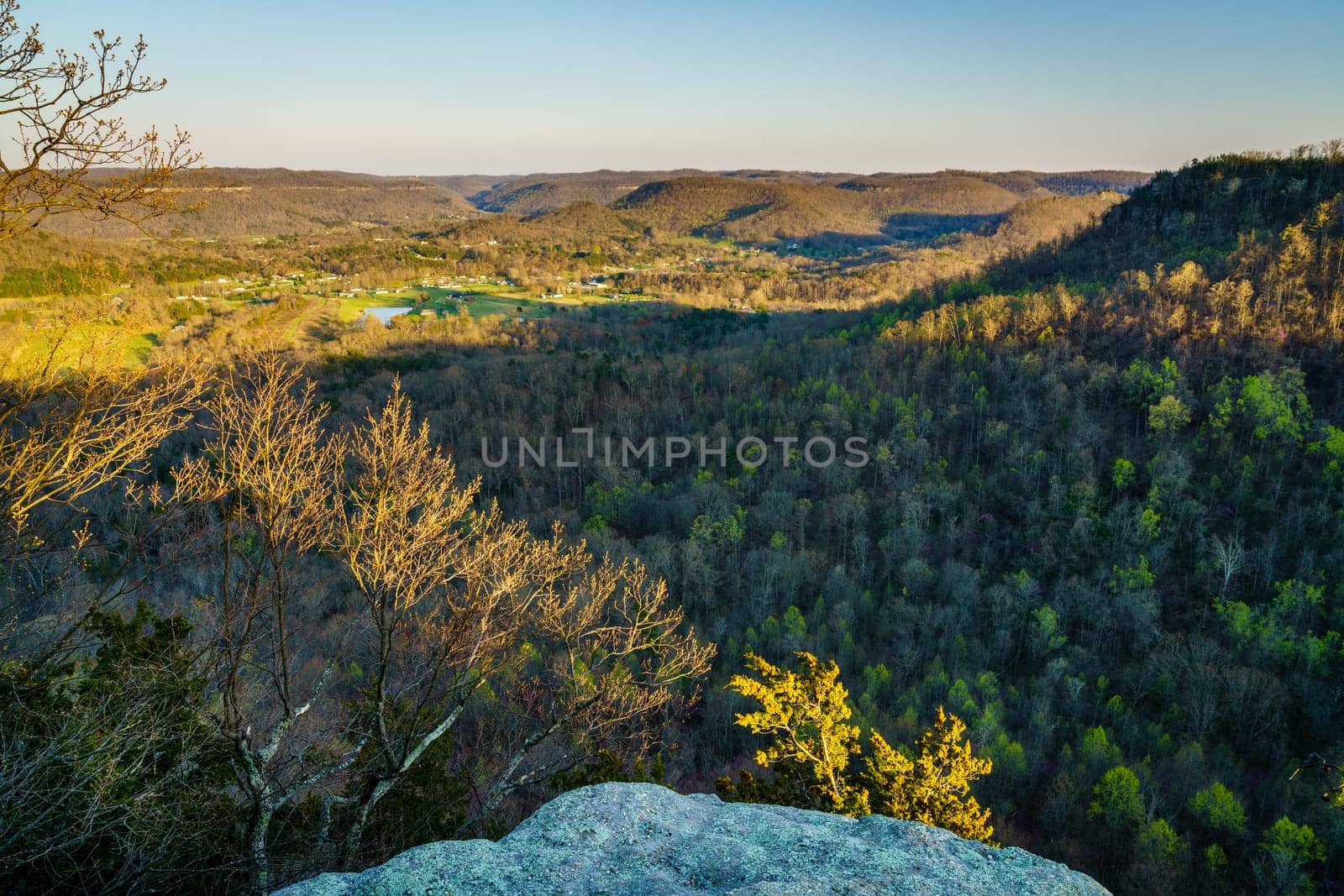 Scenic view of countryside near Berea, Kentucky from Eagle Nest point at the Pinnacles hiking area