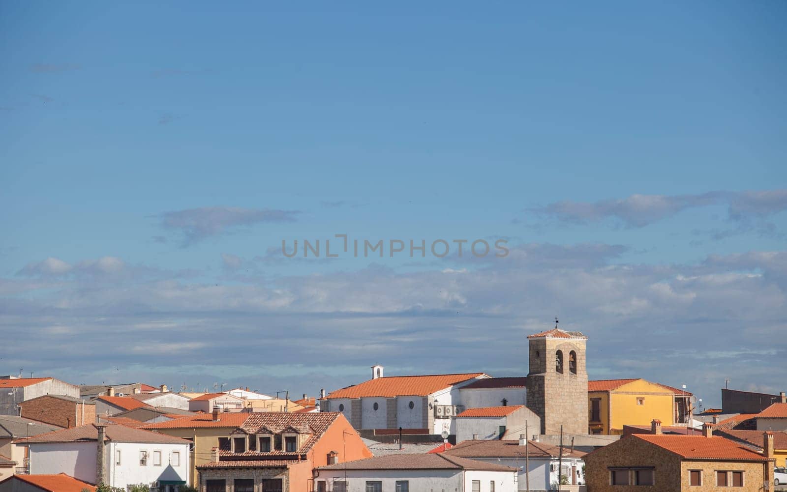 Town of Carcaboso overview, one of the stops on the Silver Route, Caceres, Extremadura, Spain