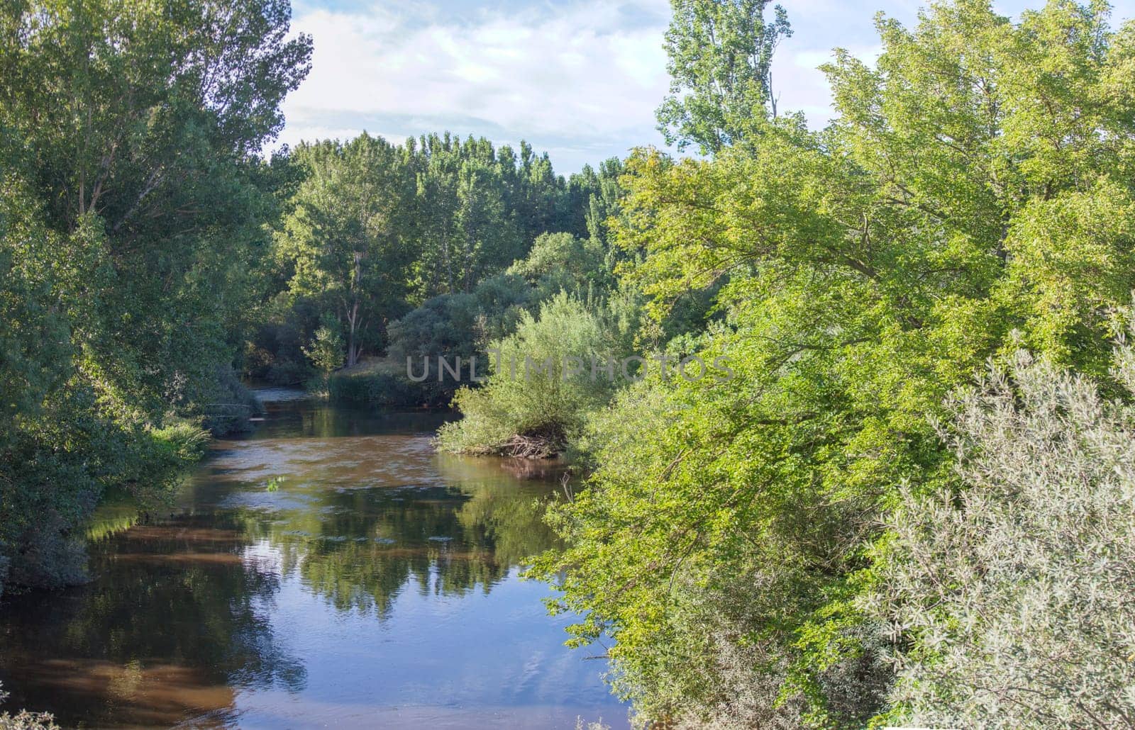 Jerte river flowing close to town of Carcaboso, one of the stops on the Silver Route. Extremadura, Spain