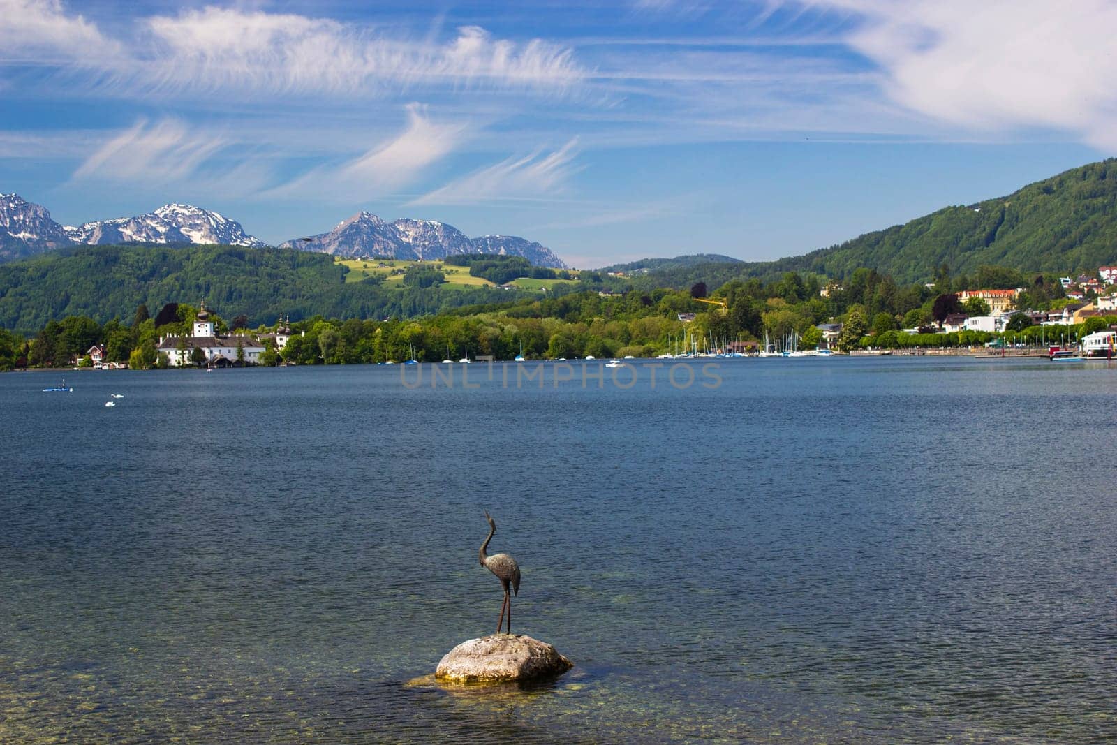 Lake Traunsee in Gmunden, Salzkammergut, Upper Austria, Austria