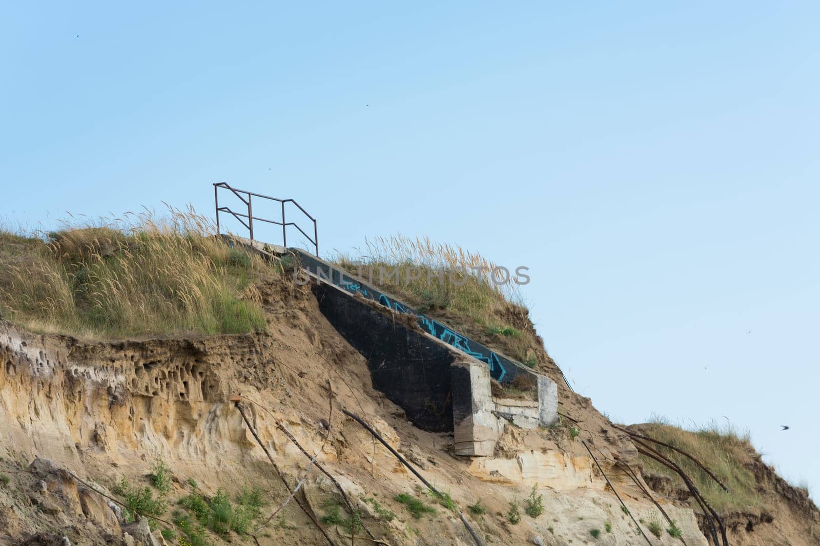 Cliff of ahrenshoop village at baltic sea peninsula darss. (Germany) in autumn time.