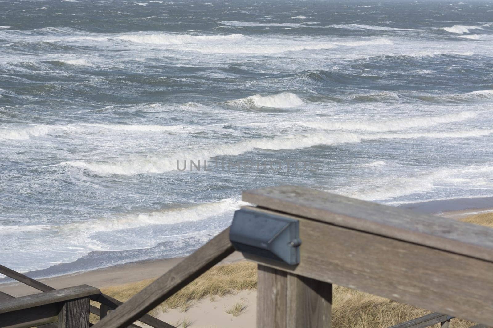 Coastal landscape of the island of Sylt after the storm surge